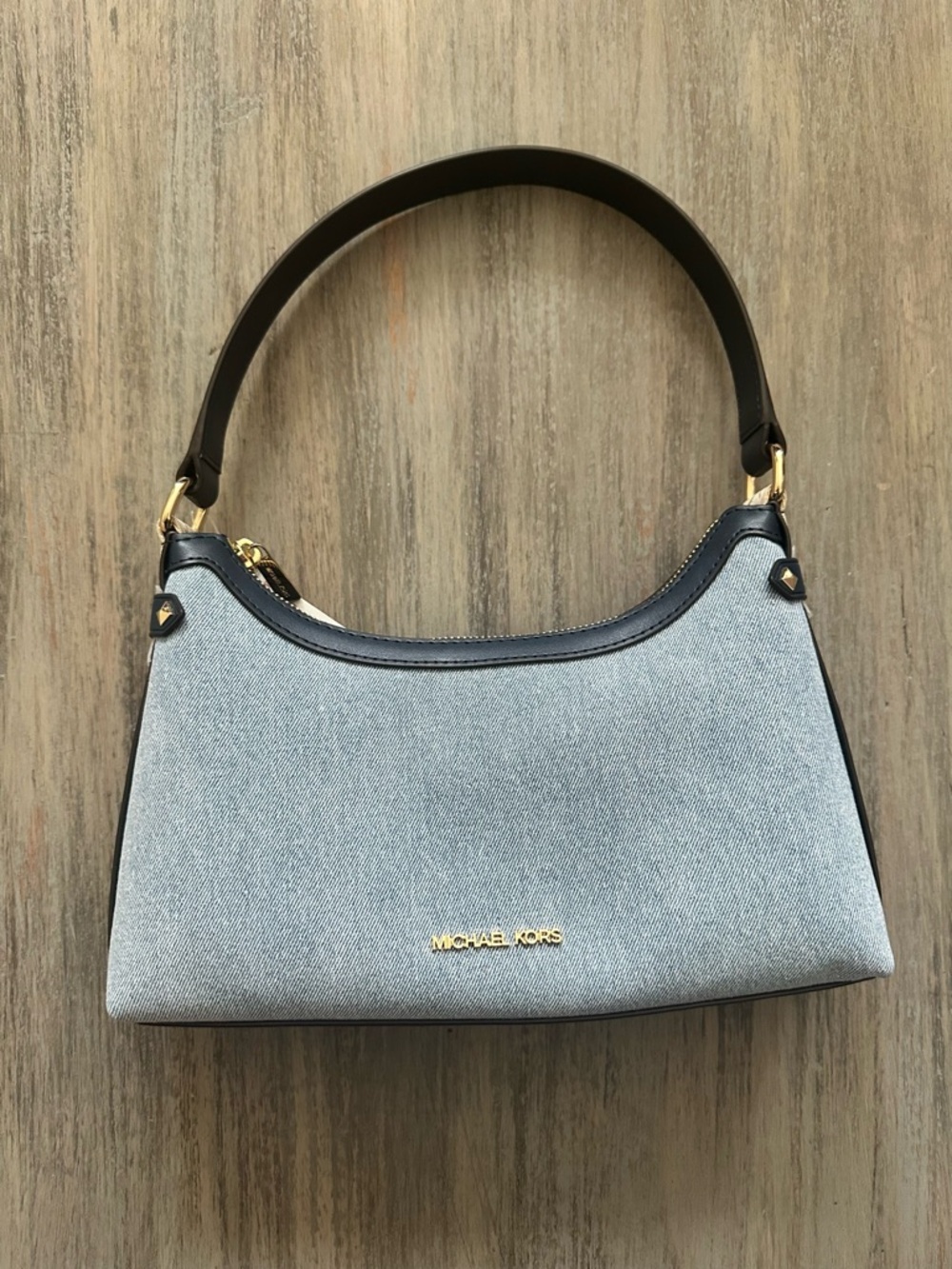 Michael Kors “Maeve Pouchette” Denim Shoulder Bag